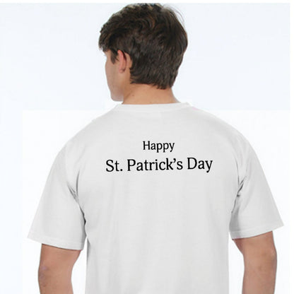 Limited Edition Guinness St. Patrick's Day Shamrock Pint White Tee featuring Guinness Black St. design.